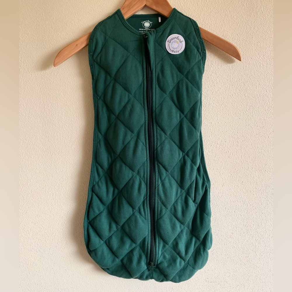 Dream Weighted Sleep Swaddle sack in forest green size small 0-6 months